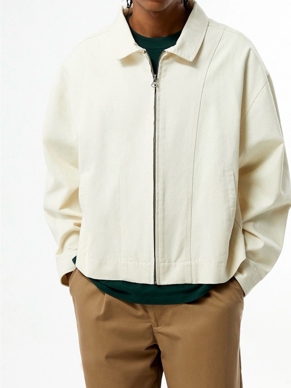 Pacsun Cream Double Seams Men’s Gas Jacket Size Large NWT